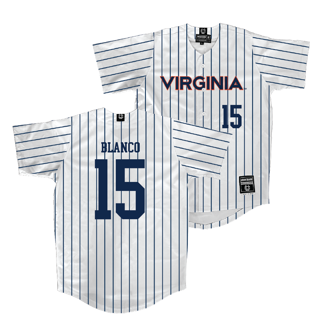 Virginia Baseball White Jersey  - Evan Blanco