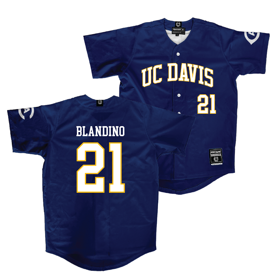 UC Davis Baseball Navy Jersey - Matteo Blandino | #21