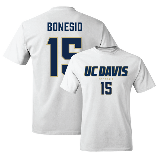 UC Davis Football White Classic Comfort Colors Tee - Connor Bonesio