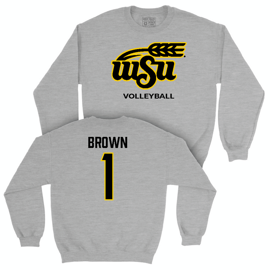 Wichita State Women's Volleyball Sport Grey Stacked Crew   - Olivia Brown