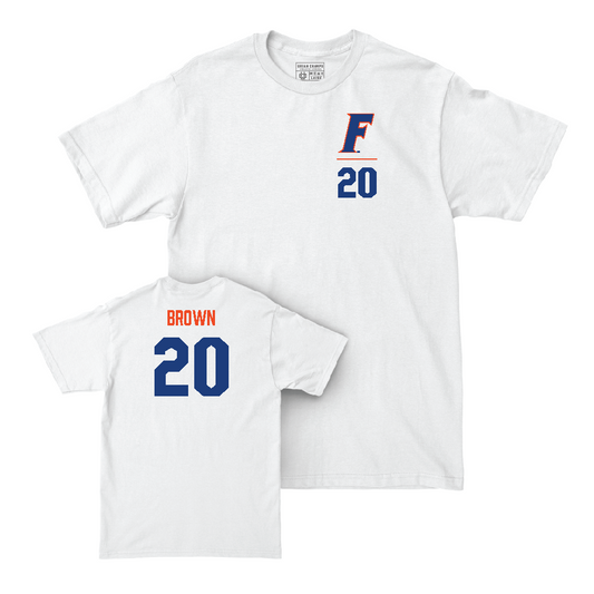 Florida Men's Basketball White Logo Comfort Colors Tee - Isaiah Brown