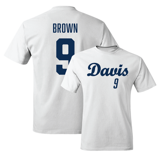 UC Davis Softball White Script Comfort Colors Tee - Kenedi Brown