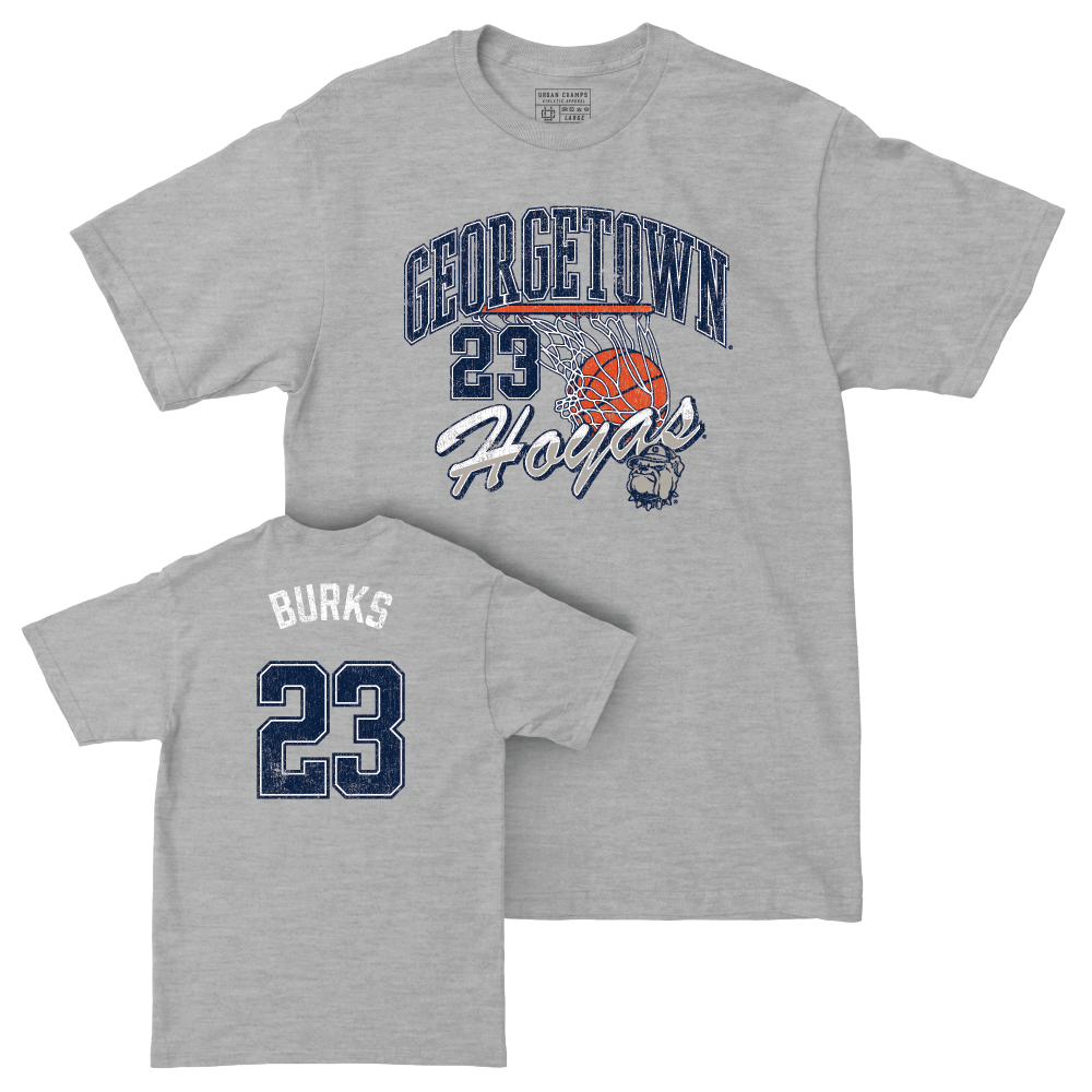 Georgetown Men's Basketball Sport Grey Hardwood Tee  - Jordan Burks