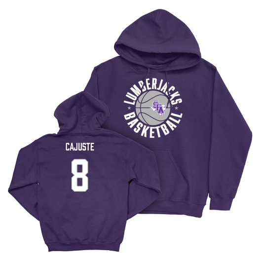 SFA Men's Basketball Purple Hardwood Hoodie  - AJ Cajuste