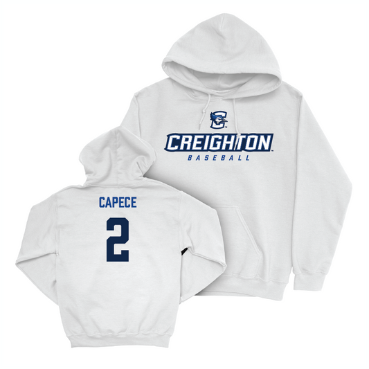 Creighton Baseball White Athletic Hoodie  - Connor Capece
