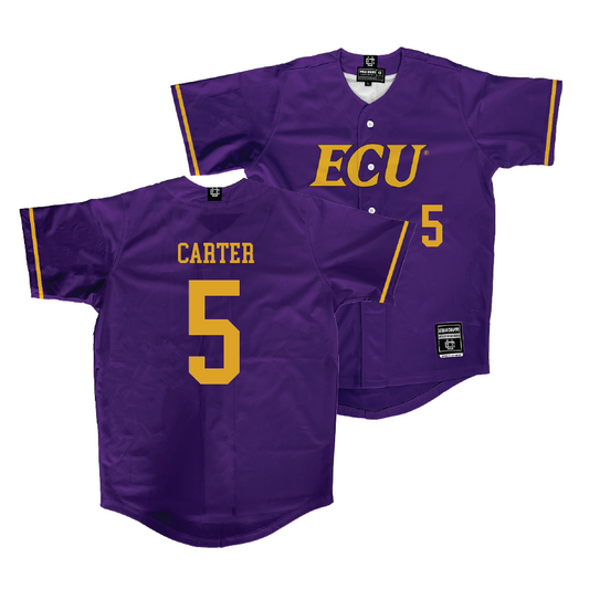 East Carolina Purple Baseball Jersey - Bristol Carter | #5
