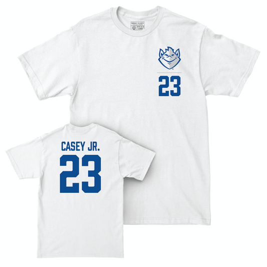 Saint Louis Men's Basketball White Logo Comfort Colors Tee  - Andre Casey Jr.