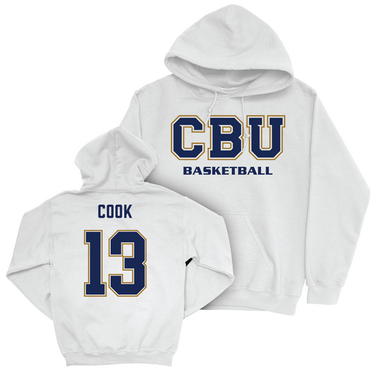 Men's Basketball White Classic Hoodie - Brady Cook Youth Small