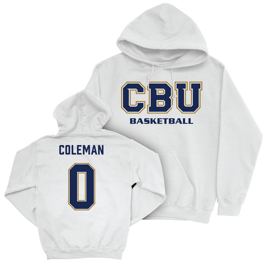 Men's Basketball White Classic Hoodie - Kendal Coleman Youth Small