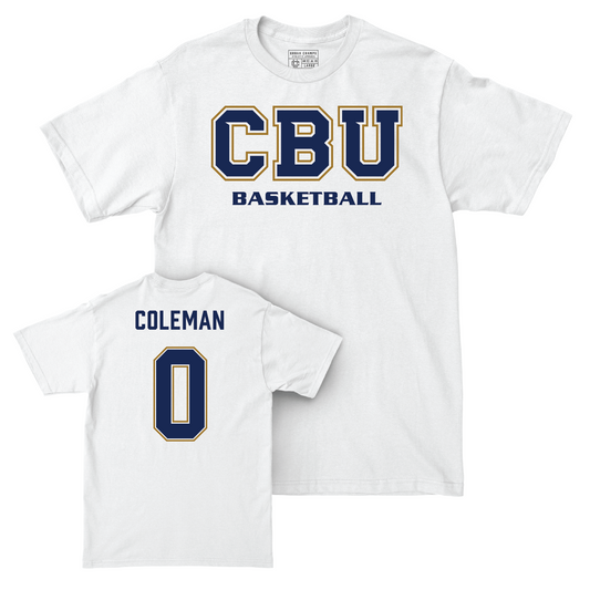 Men's Basketball White Comfort Colors Classic Tee - Kendal Coleman Youth Small
