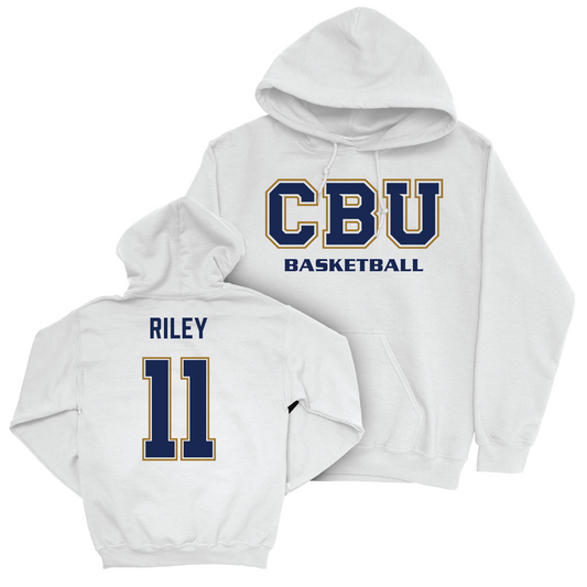 Men's Basketball White Classic Hoodie - Tylen Riley Youth Small