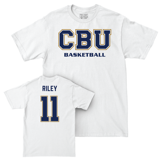 Men's Basketball White Comfort Colors Classic Tee - Tylen Riley Youth Small