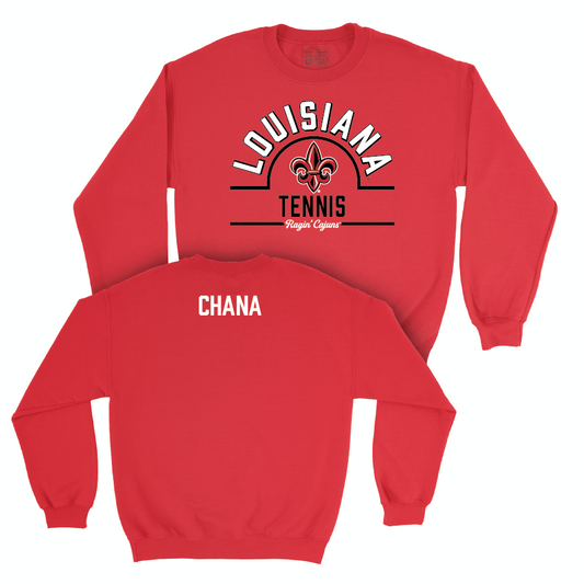 Louisiana Men's Tennis Red Arch Crew  - Sahib Chana