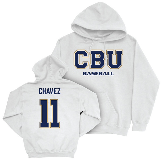 CBU Baseball White Classic Hoodie   - Josiah Chavez