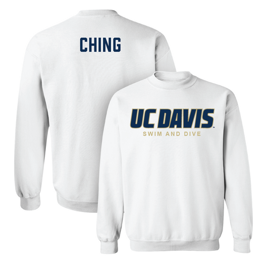 UC Davis Women's Swim & Dive White Classic Crew - Maddy Ching