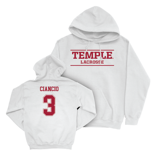 Temple Women's Lacrosse White Classic Hoodie  - Mia Ciancio