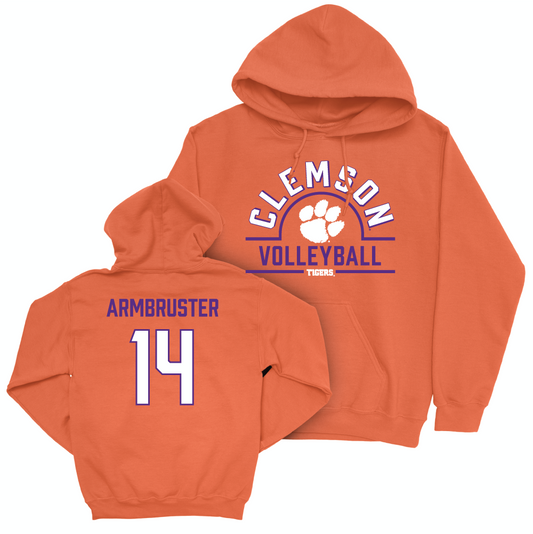 Clemson Women's Volleyball Orange Arch Hoodie - Audrey Armbruster Small