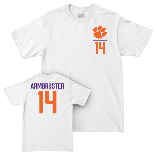 Clemson Women's Volleyball White Logo Comfort Colors Tee - Audrey Armbruster Small