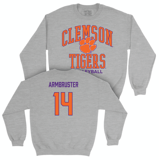 Clemson Women's Volleyball Sport Grey Classic Crew - Audrey Armbruster Small