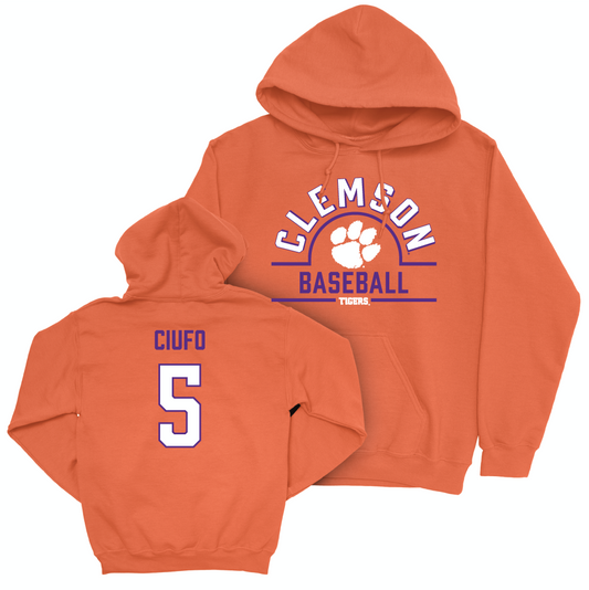 Clemson Baseball Orange Arch Hoodie - Andrew Ciufo Small