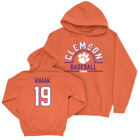 Clemson Baseball Orange Arch Hoodie - Aidan Knaak Small