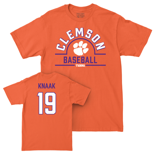 Clemson Baseball Orange Arch Tee - Aidan Knaak Small