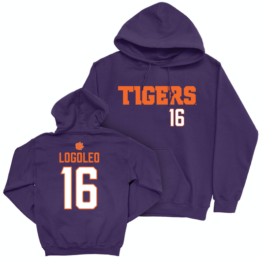 Clemson Softball Purple Tigers Hoodie - Alia Logoleo Small