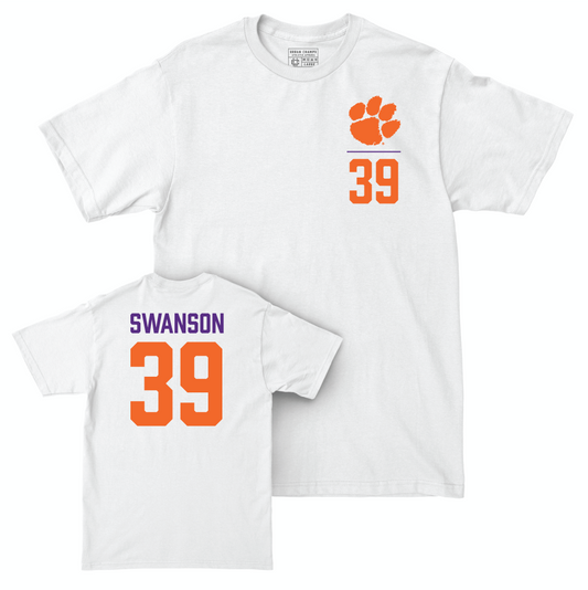 Clemson Football White Logo Comfort Colors Tee - Aidan Swanson Small