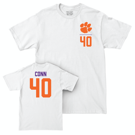 Clemson Football White Logo Comfort Colors Tee - Brodey Conn Small