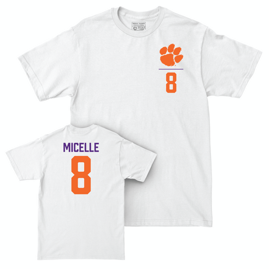 Clemson Women's Volleyball White Logo Comfort Colors Tee - Becca Micelle Small