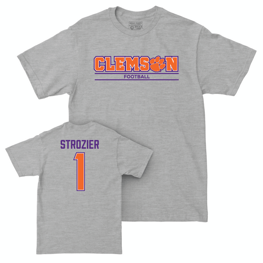 Clemson Football Sport Grey Stacked Tee - Branden Strozier Small