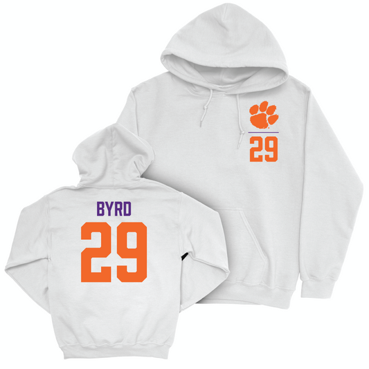 Clemson Football White Logo Hoodie - Chase Byrd Small