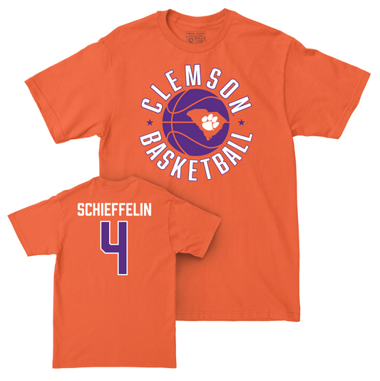 Clemson Men's Basketball Orange Hardwood Tee - Ian Schieffelin Small