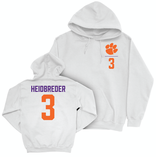 Clemson Men's Basketball White Logo Hoodie - Jake Heidbreder Small