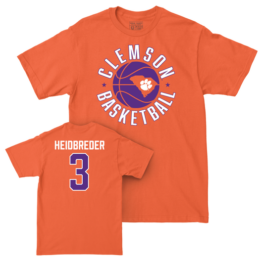 Clemson Men's Basketball Orange Hardwood Tee - Jake Heidbreder Small
