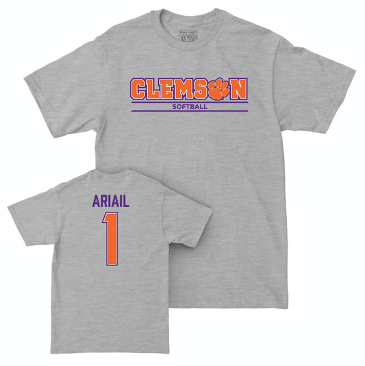Clemson Softball Sport Grey Stacked Tee - Kennedy Ariail Small
