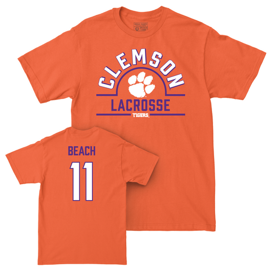 Clemson Women's Lacrosse Orange Arch Tee - Kasey Beach Small
