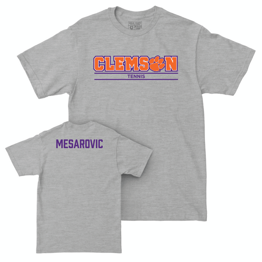 Clemson Men's Tennis Sport Grey Stacked Tee - Marko Mesarovic Small