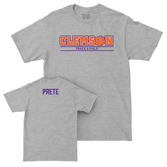 Clemson Men's Track & Field Sport Grey Stacked Tee - Matt Prete Small