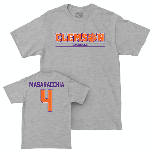 Clemson Women's Lacrosse Sport Grey Stacked Tee - Paris Masaracchia Small
