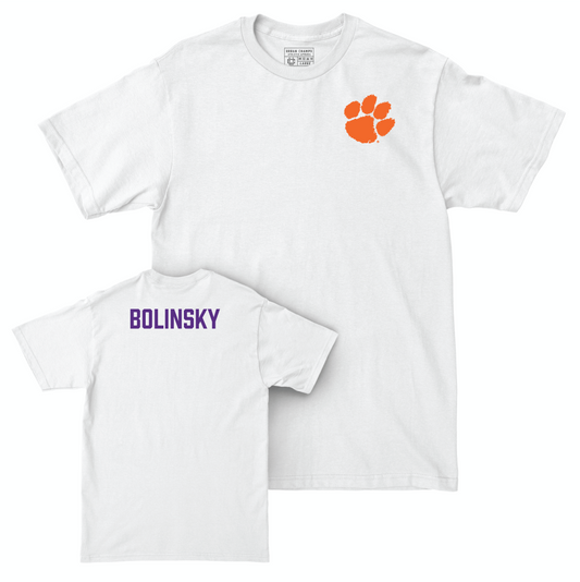 Clemson Women's Rowing White Logo Comfort Colors Tee - Rylee Bolinsky Small
