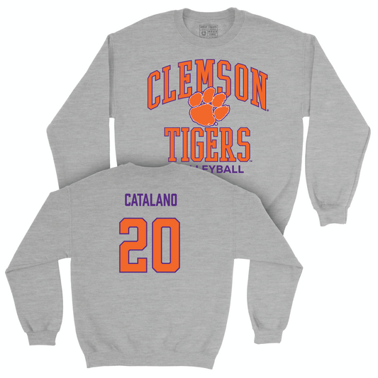 Clemson Women's Volleyball Sport Grey Classic Crew - Sophie Catalano Small