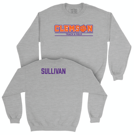 Clemson Men's Track & Field Sport Grey Stacked Crew - Trey Sullivan Small