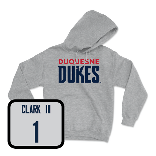 Duquesne Men's Basketball Sport Grey Lock Hoodie - Jimmy Clark III
