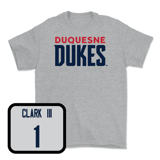 Duquesne Men's Basketball Sport Grey Lock Tee - Jimmy Clark III
