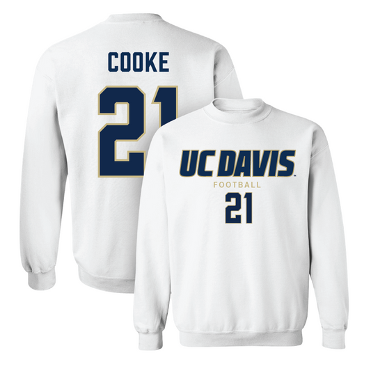 UC Davis Football White Classic Crew - Gaven Cooke
