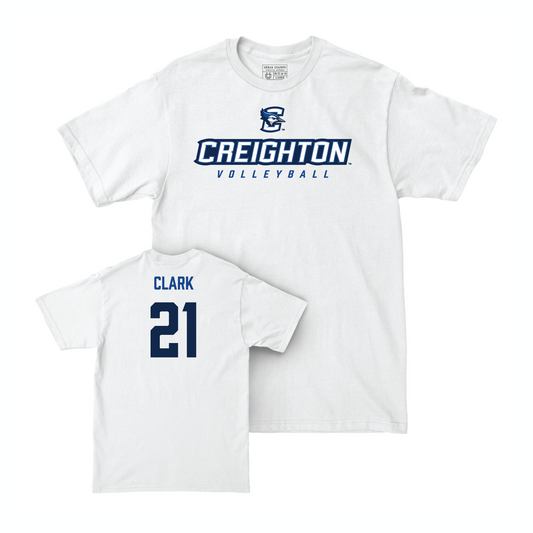 Creighton Women's Volleyball White Athletic Comfort Colors Tee - Audrey Clark Youth Small