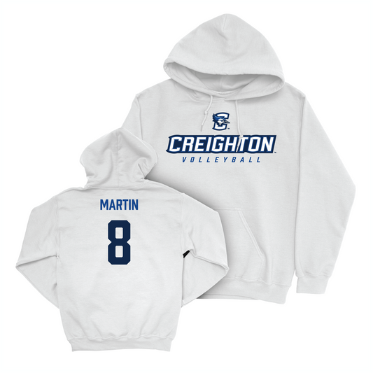 Creighton Women's Volleyball White Athletic Hoodie - Ava Martin Youth Small