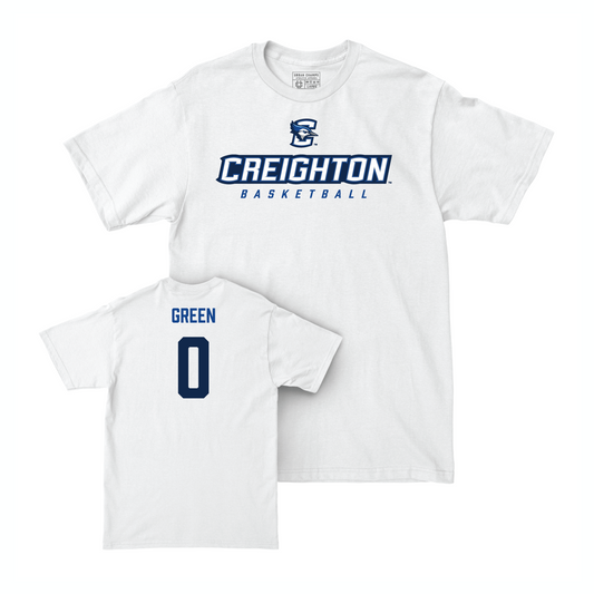 Creighton Men's Basketball White Athletic Comfort Colors Tee - Jasen Green Youth Small