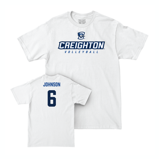 Creighton Women's Volleyball White Athletic Comfort Colors Tee - Jaya Johnson Youth Small